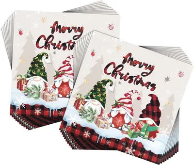 Productafbeelding van Papieren servetten met kerstmotief, 40 stuks, 33x33 cm, voor kerstdecoratie