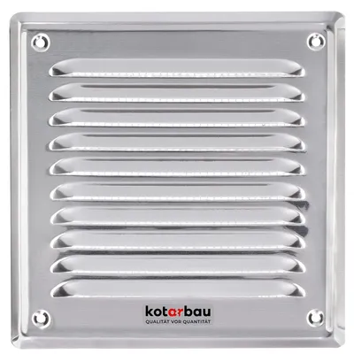 Immagine prodotto di Griglia di ventilazione - Acciaio inossidabile - 16,5 x 16,5 cm - Argento - Con zanzariera