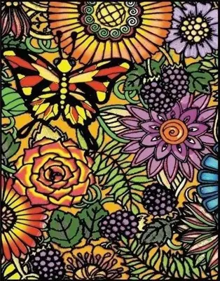 Zdjęcie produktu dla Kolorowanka welwetowa Kwiaty 47x35cm - Colorvelvet