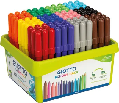 Produktbild von Giotto Turbo Maxi Fasermaler 108 Stifte in 12 Farben sort. Box