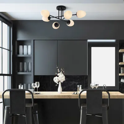 Produktbild von Opviq, Camflo- Camflo FLG, Schwarz, Kronleuchter, 81 x 81 cm, Metallkörper