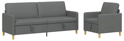 Obrázok produktu pre vidaXL Súprava sedačiek s úložným priestorom, 2 kusy, tmavosivá, materiál: polyester