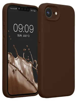 Produktbild von kwmobile Silikon Case für Apple iPhone 17e / iPhone 16e Hülle - Soft gummierte Handyhülle, Schutzhülle Cover in Chocolate