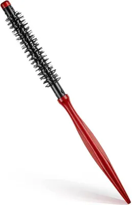 Produktbild von Kleine, runde Haarbürste mit antistatischer Borste, Mini-Nylonborsten für das Föhnen, Styling von Locken und Bartpflege