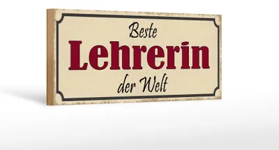 Produktbild von Holzschild Spruch 27x10cm beste Lehrerin der Welt Arbeit