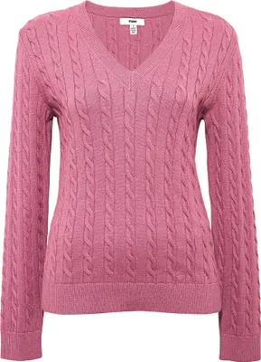 Produktbild von mavi Klassischer Zopfmuster Strickpullover mit V-Ausschnitt Größe: L