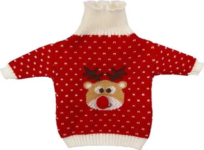 Produktbild von Weihnachts-Flaschenpulli - Geschenkverpackung- Rentier - ca. 26 x 20 cm