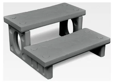 Produktbild von Spa-Treppe für Whirlpool, Außenbereich, 70 x 65 x 34 cm, Grau