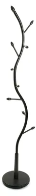 Kleiderständer mit 9 Haken, Metall, Schwarz, 185 cm