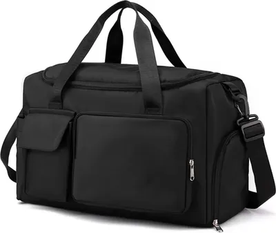 Immagine prodotto di Borsa da viaggio - Borsa da weekend - Capiente - Scomparto per scarpe - Bagaglio a mano - Sport e fitness - Nylon - Da donna - Nera