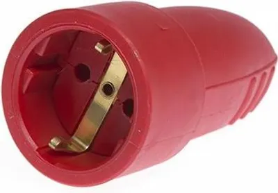 Image de Coupleur caoutchouc Schuko Coupleur rouge 16A contact de protection