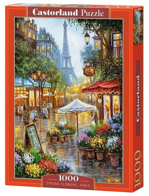 Produktbild von Castorland 1000 Piece Jigsaw Puzzle, Spring Flowers, Paris, France, Colorful Eiffel Tower and Café Puzzle, Adult Puzzle, Castorland C-103669-2