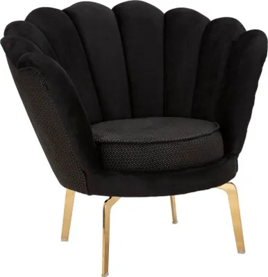 Produktbild von Schwarzer Stoffsessel mit goldenen Beinen 83x76x78 cm