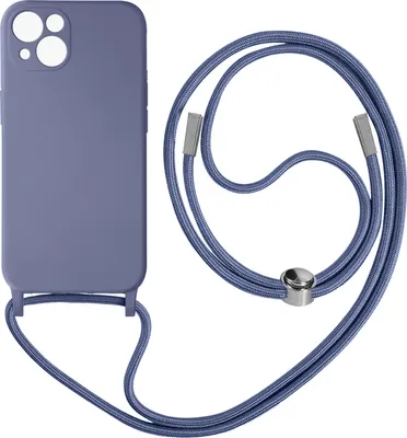 Image de Avizar, coque de protection avec une chaîne en nylon de 80 cm de long, pour Apple iPhone 13, couleur lavande