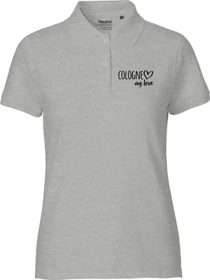 Produktbild von Huuraa Damen Polo Shirt Cologne my love L Sport Grey Bio Baumwolle Fairtrade Poloshirt Geschenkidee