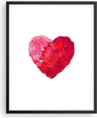 Produktbild von Gerahmtes Poster - Schwarzer Rahmen - Rot Herz Aquarell - 40x50 cm - Wand Bild - Wanddeko - Wandbilder - Kunstposter - Wandposter - Bilderrahmen - Bilder - Kunstdruck - Wandbild - P2BPA40x50-4158