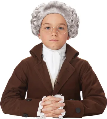 Imagen del producto de Peluca para niños de estilo colonial, color gris - Talla única