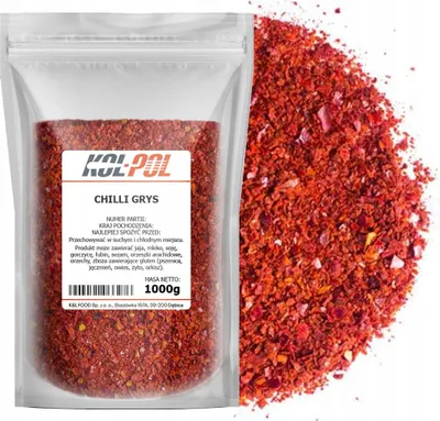 Zdjęcie produktu dla CHILLI GRYS 1kg Papryka ostra chili aromatyczna przyprawa jakość Kol-Pol
