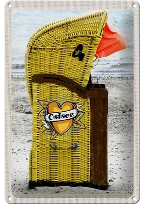 Produktbild von Blechschild Reise 20x30cm Ostsee gelb Küste Strand