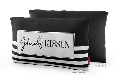 Produktbild von La Vida Kuschelkissen Glückskissen Streifen schwarz weiß 25x40cm