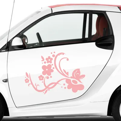 Produktbild von Aufkleber - Autoaufkleber-Set Rankelement Vera, 2 Stk. je 50cm x 36cm hellrosa - Tuning Carystyling Heckscheibe Auto
