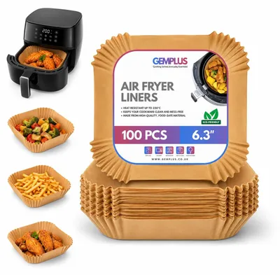 Luftfritteuse Einlagen 100 Stück 15,5 cm Quadratisch Pergamentpapier