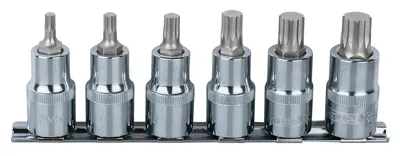 Produktbild von KS Tools 918.0645, Steckschlüssel-Satz, 6 Kopf/Köpfe, DIN 3120, ISO 1174, 160 g
