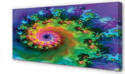 Immagine prodotto di Stampa su tela, dimensioni 100x50 cm, arte da parete con motivi geometrici frattali