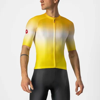 Produktbild von CASTELLI Kurzarm Fahrradtrikot - AERO RACE 6.0 - Gelb/Weiß 3XL