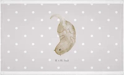 Produktbild von Mr. & Mrs. Panda Handtuch Otter Kopfüber - Grau Pastell - Geschenk, Baumwollhandtuch, 50x100, Niedlich, Seeotter, gesichtshandtuch, Süß, See, Flauschtuch