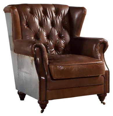 Produktbild von Ohrensessel Schöner Vintage Chesterfield Ohrenbacken-Sessel Clubsessel