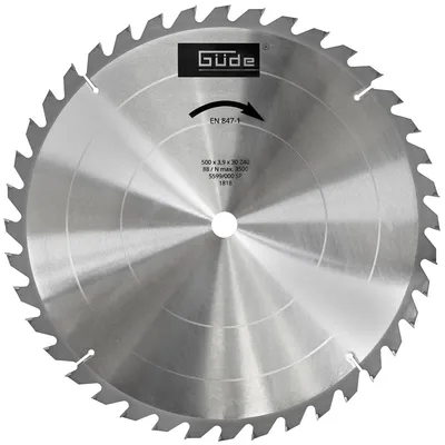 Produktbild von GÜDE Brennholzsägeblatt HM 500x30 mm - 40 Zähne - Ersatzblatt Sägeblatt