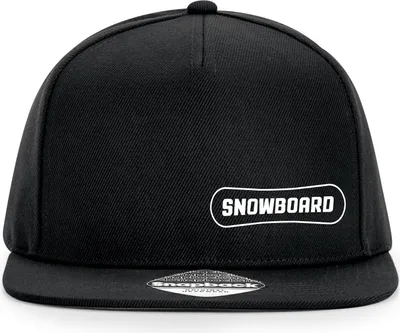 Produktbild von Huuraa Cappy Mütze Snowbord Schriftzug Black Polyester Snapback Kappe Geschenkidee