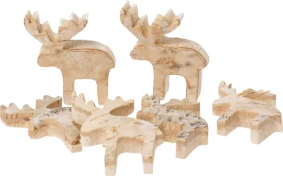 Produktbild von EDUPLAY 310275 Naturholzscheiben Elch, chinesische Birke, 6 x 7 x 1 cm, natur, 6-teilig (1 Set)