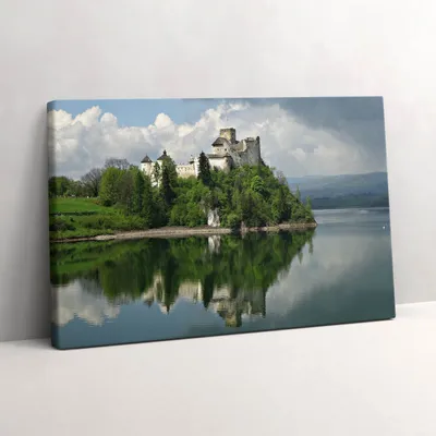 Produktbild von Schloss in Niedzica – Leinwandbild Wandbild – 60x40 cm – Leinwandbilder – Wandbilder – Schlafzimmer – Flur