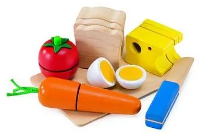 Immagine prodotto di Selecta Spielzeug 1548 - Set per il picnic, realizzato in legno, ideale per esercitarsi a tagliare e preparare panini