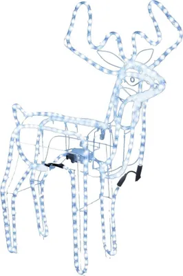 Image de vidaXL Silhouette de renne LED avec tête mobile Blanc froid 76x42x87 cm