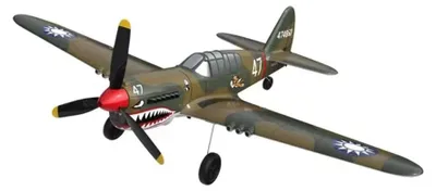 Produktbild von P-40 Warbird RC Flugzeug - Modellflieger - 40 cm Spannweite - 2,4GHz 2-Kanal - 6-Achsen Gyro - BNF Set mit 3 Akkus - Für Einsteiger