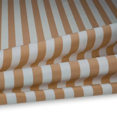 Produktbild von Outdoorstoff Polsterstoff Stoff Gartenmöbel mit Streifen 240g/m² Breite 160 cm Farbe beige/weiß