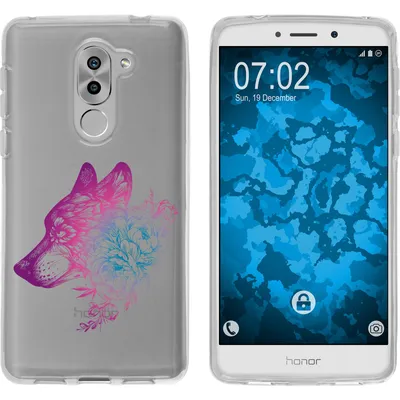 Produktbild von PhoneNatic Case kompatibel mit Huawei Honor 6x Silikon-Hülle Floral Wolf M3-6