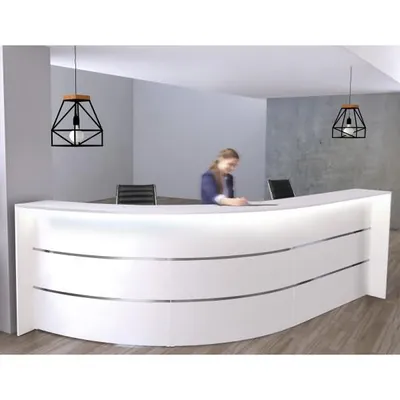 Produktbild von Kerkmann Bogentheke Bari für 1-2 Personen (B)3340x(T)1825x(H)1120mm Weiß-kein Stauraum-ohne Beleuchtung