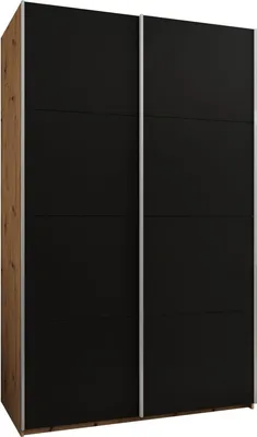 Produktbild von MEBLE KRYSPOL LUX 1 Kleiderschrank - 245,5x150x64cm - Artisan, Schwarz, Silber