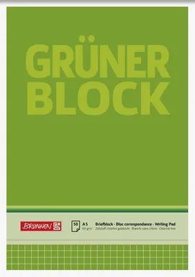 Immagine prodotto di 10X BRUNNEN 1052438 Briefblock A5 60g Grün kariert