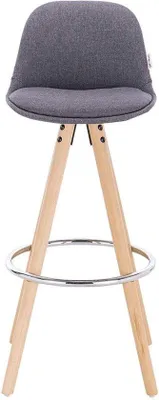 Obrázek produktu pro Šedé barové židle s opěrkou, 75 cm, lněné židle