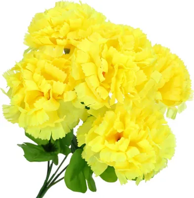 Produktbild von Dekolo Künstliche Blumen Dekorationen Deko Pflanzen Blumensträuße Nelken Gelb 30cm