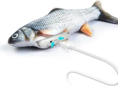 Obrázok produktu pre Hračka pre mačky Magic Fish vrtuľník s mačacou mätou