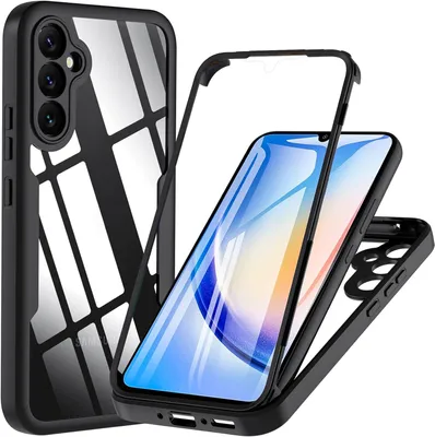 Image de Coque de protection pour Samsung Galaxy A34, cadre noir, protection à 360°, modèle SM-A346B