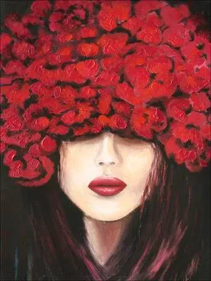 Produktbild von Leinwandbild Head With Flowers II 84x116 cm