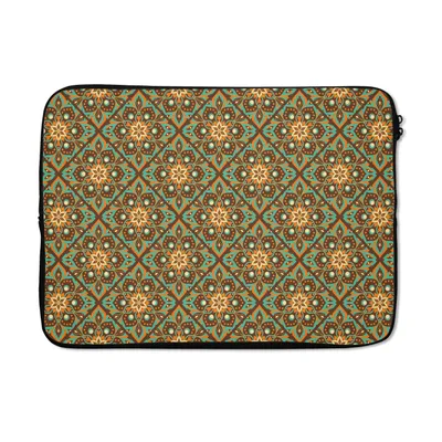 Produktbild von MuchoWow® Laptop Hülle 13 Zoll Blumen - Vintage - Muster - Bohème - Mandala Laptoptasche - Laptophülle - Sleeve - Rundumschutz