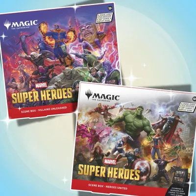 Produktbild von Magic: The Gathering Marvel Super Heroes Szenenbox Bundle Heroes United + Villains Unleashed Englisch